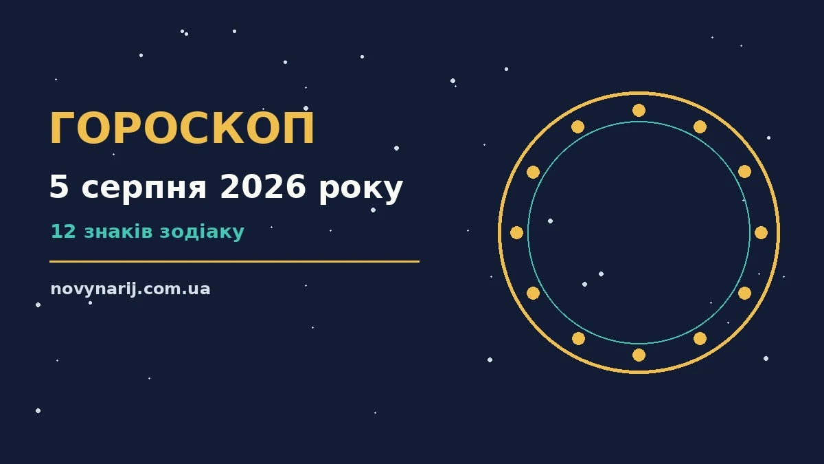 Щоденний гороскоп на 5 серпня 2026 року: фінанси, стосунки і корисні звички