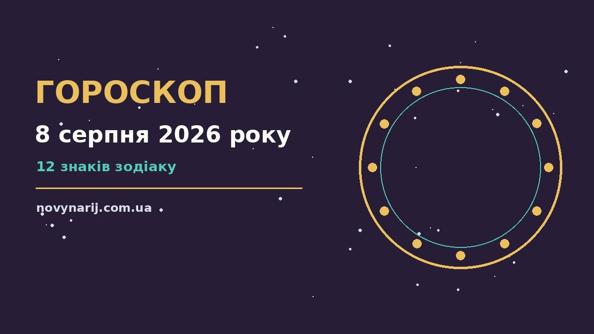 Щоденний гороскоп на 8 серпня 2026 року з порадами про фінанси, енергію та корисні звички для кожного знака Зодіаку