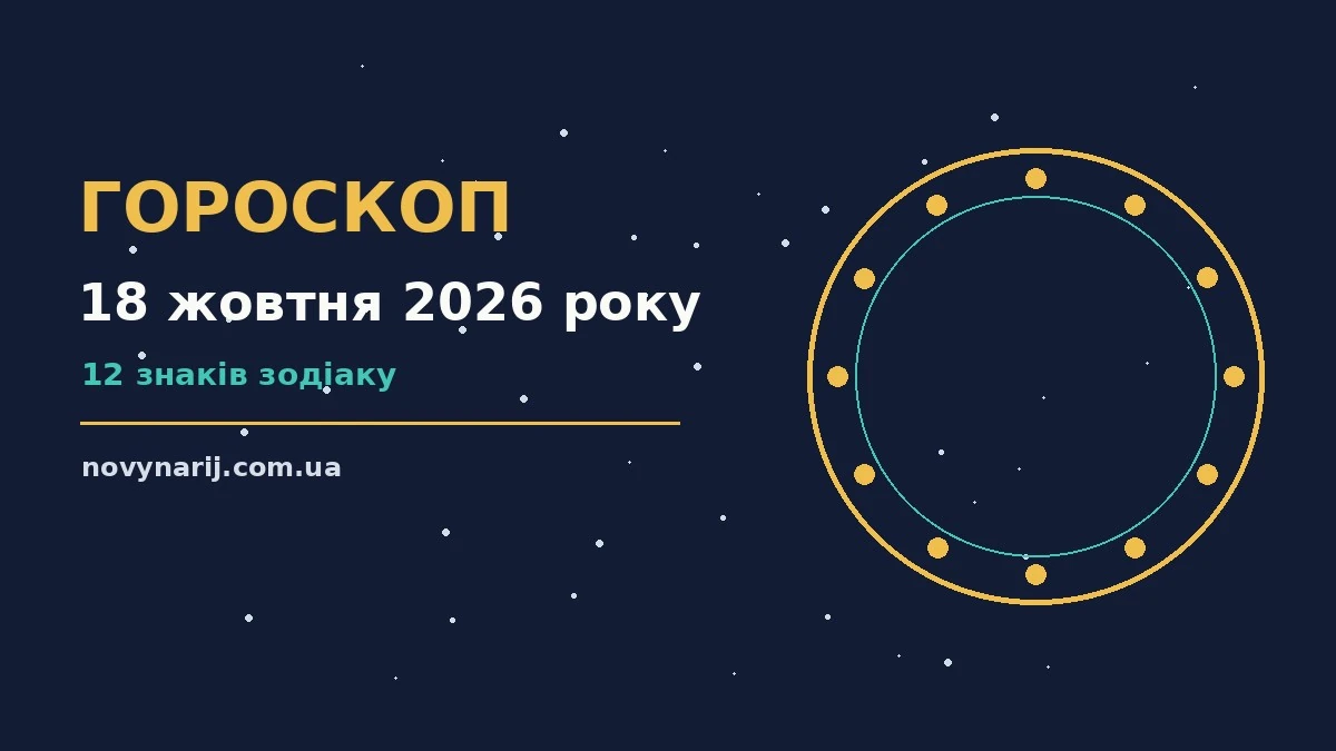 Недільний гороскоп на 18 жовтня 2026 року: фінанси, стосунки і корисні звички