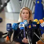 Кая Каллас перед початком засідання Ради ЄС із закордонних справ у Люксембурзі, 12 жовтня 2026 року