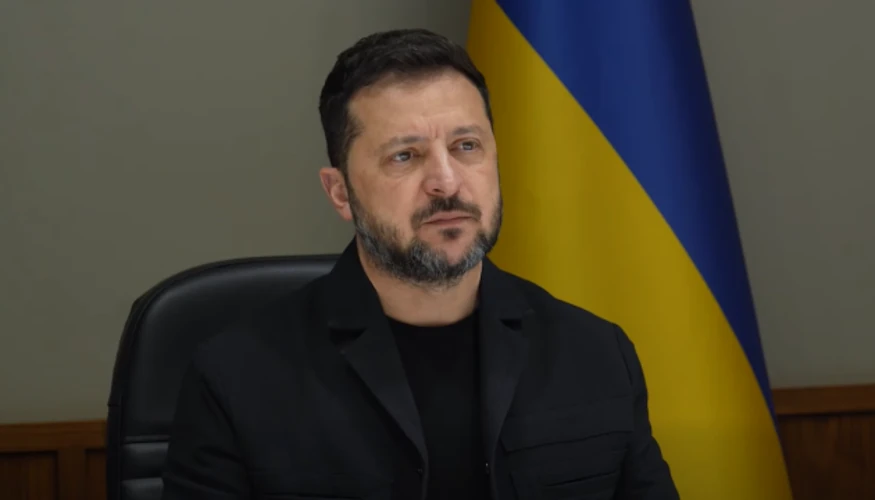 Президент Володимир Зеленський під час брифінгу